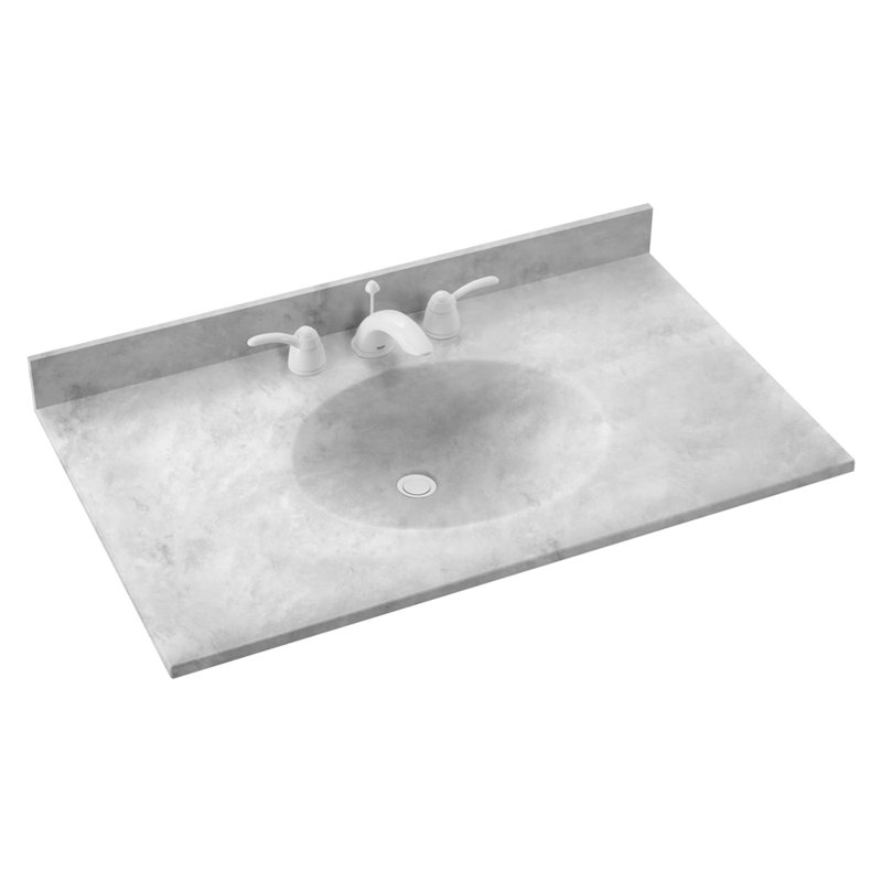 Plateau de meuble-lavabo simple 31 po Ellipse, Glace