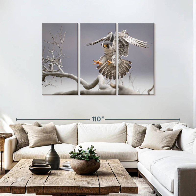Brampt Peregrine Falcon, 48" H x 74" W