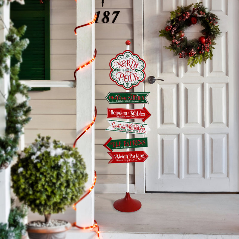  Grandes décorations de Noël au pôle Nord, père Noël, debout, décorations de signe de Noël pour les vacances d'hiver