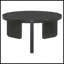 Table basse noire ronde en bois massif
