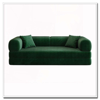 78.8" Compression Sofa,Convertible Floor Sofa Bed-With Pillow Back Support Armrest,Comfy Futon Couch Sleeper Bed,Loveseats Boneless Modular Sectional Sofa,Corduroy Fabric