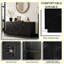 Buffet avec buffet, armoire de rangement moderne à 4 portes, armoire de plancher luxueuse avec anti-déversement autoportant pour la cuisine, le salon et la table rectangulaire de 59 po de largeur