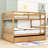 Full Over Full Wood Bunk Bed With Twin Trundle, Ladder And Guardrails-388486523