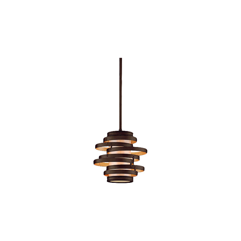 Vertigo 1 - Light Unique Geometric Pendant, Caramel Ice, Bronze/Gold Leaf