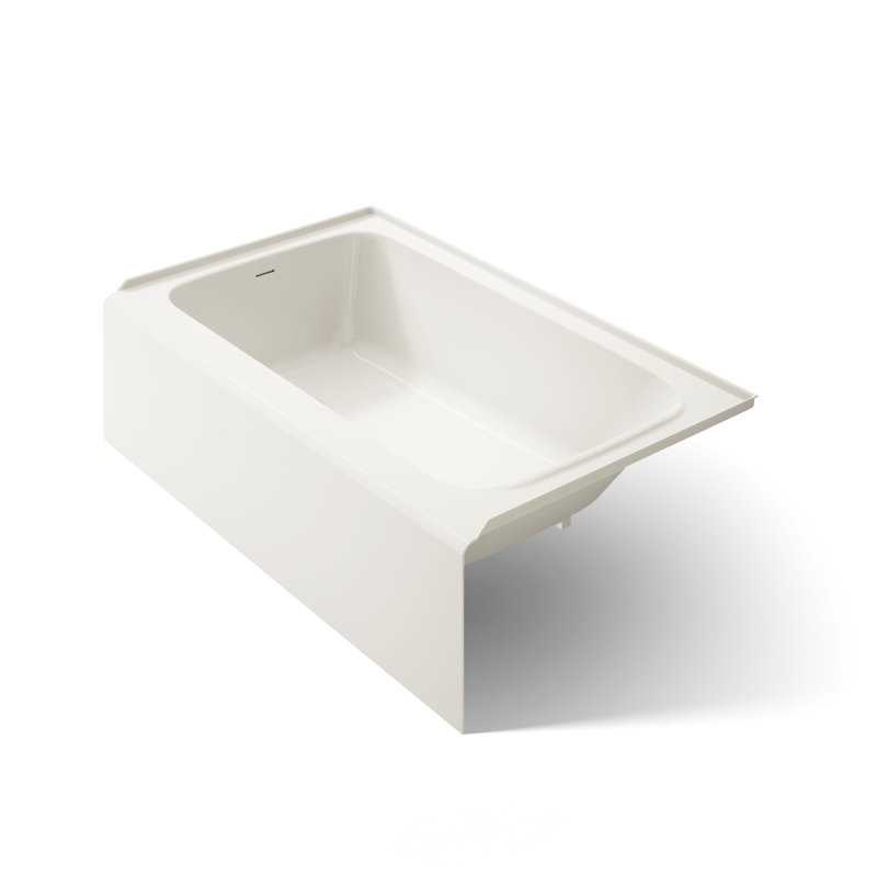 Avec 60 In. X 36 In. Alcove Bath, Left Drain, Off White, Left