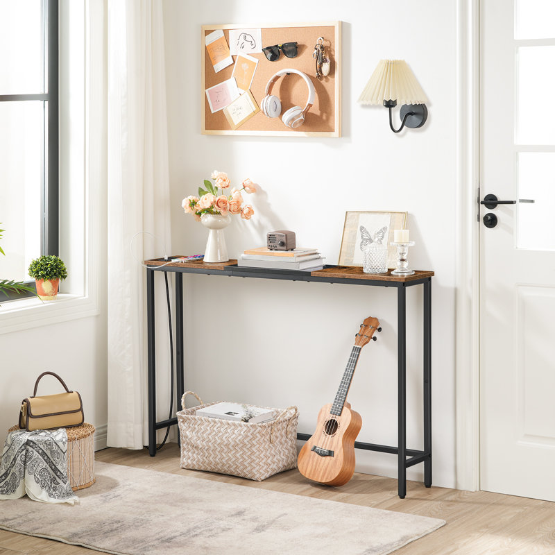 Behind Sofa Table, Slim Annaie For Hallway, With Power Outlet, 76cm H x 114cm W x 20cm D