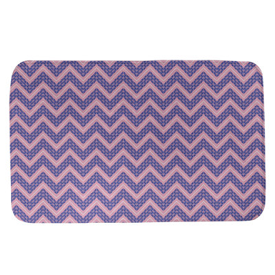 Stephenie Hand Drawn Pattern Rectangle Non-Slip Chevron Bath Rug