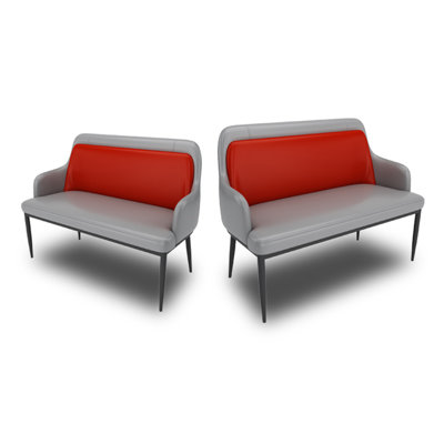 Banc rembourré en similicuir de style industriel
