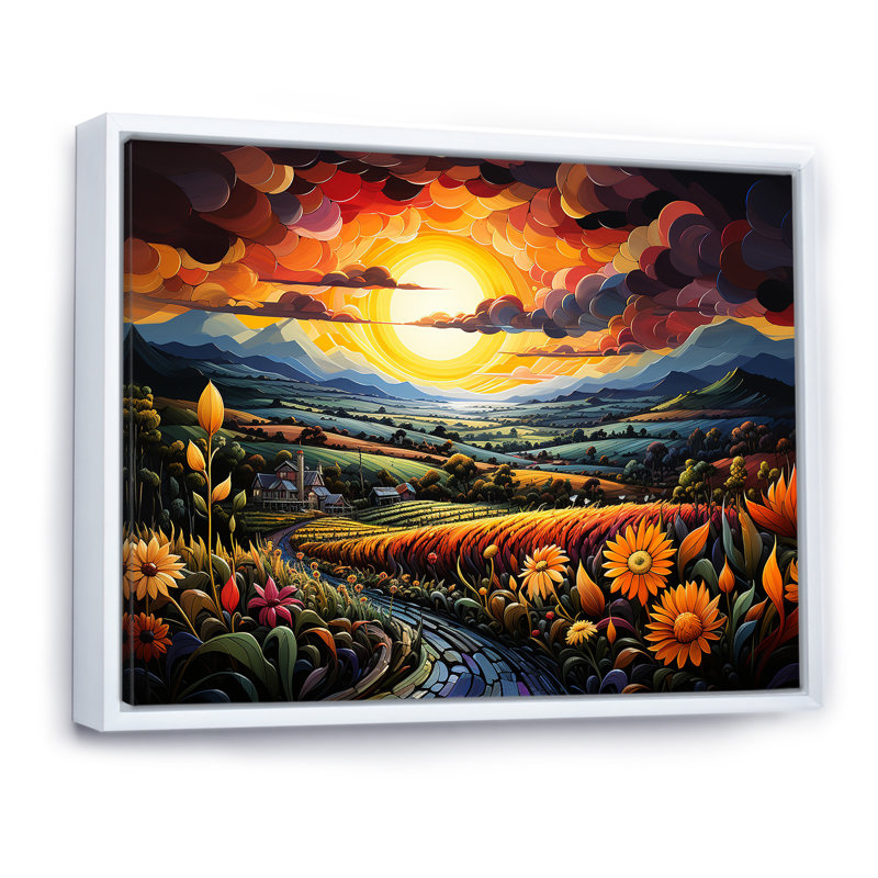 «Whimsical Magical Fields» sur impression sur toile, H 16 po x l 32 po x P 1 po, Cadre flottant blanc
