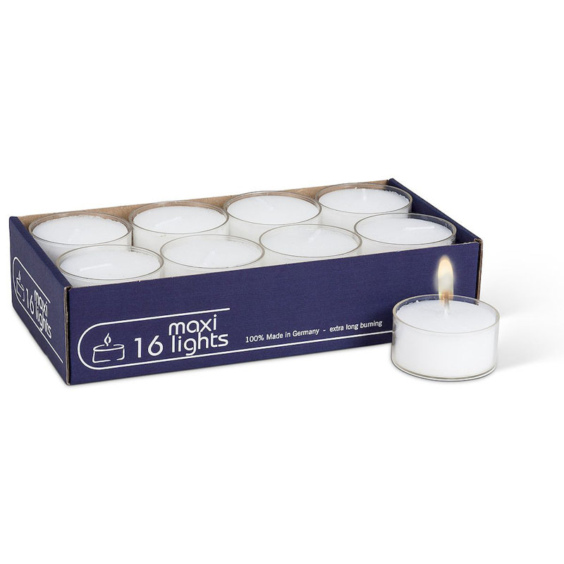 Ensemble de 16 bougies Maxilights-Greenight, Blanc, H 2 po x l 2 po x P 2 po, 16