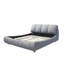 Grand lit plateforme tapissier de luxe avec dossier surdimensionné et structure en bois massif, convenant à plusieurs hauteurs de matelas-1320504693