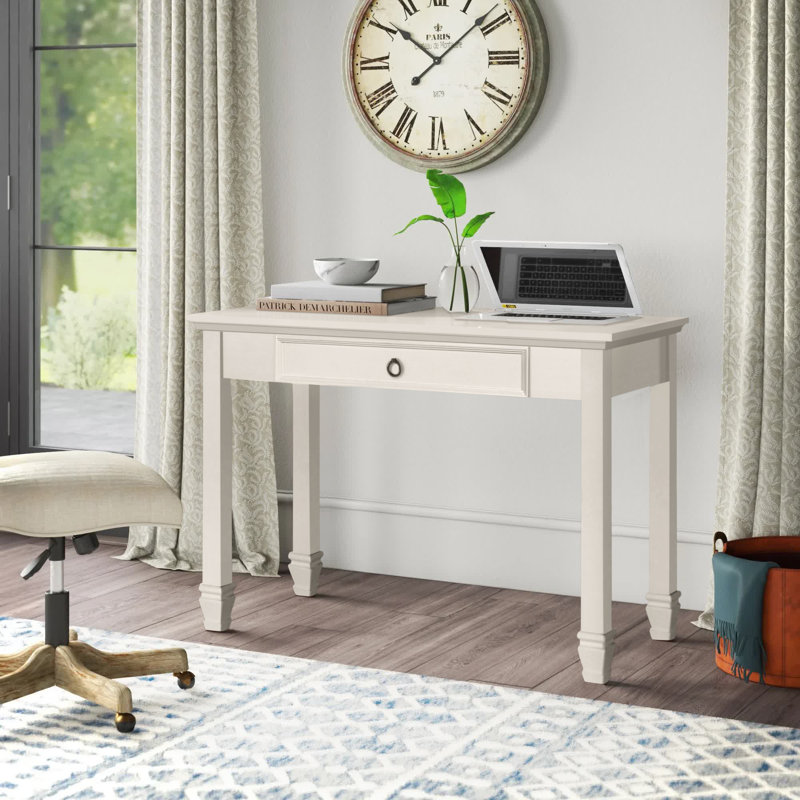 Bureau en bois massif Gilpin, Blanc