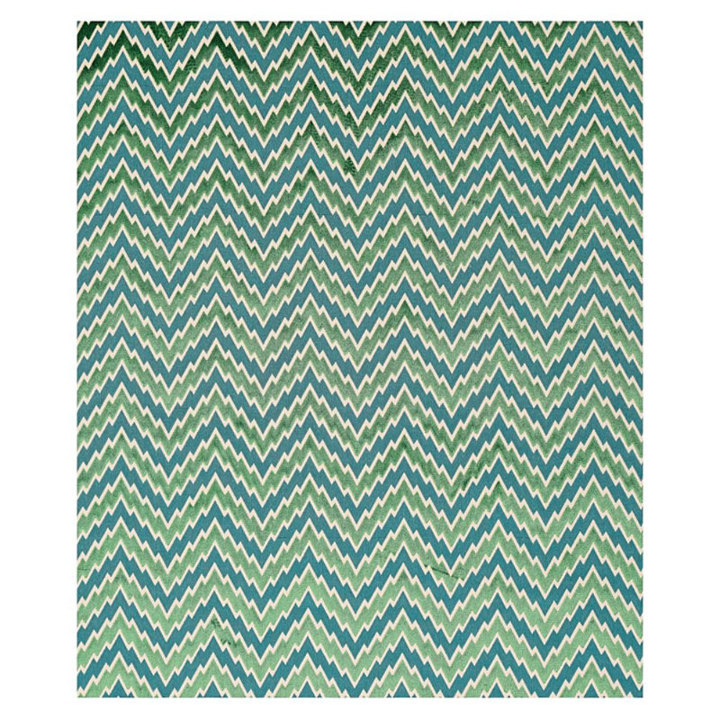 Florentine Chevron Velvet Fabric, Emerald