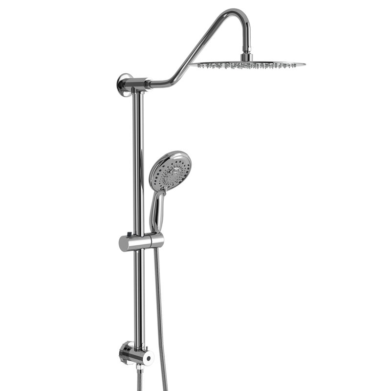 Douche 10 pouces - Douche au-dessus et à la main, 5 modes de sortie, fixation murale, débit de tête de 1,8 gallon par minute