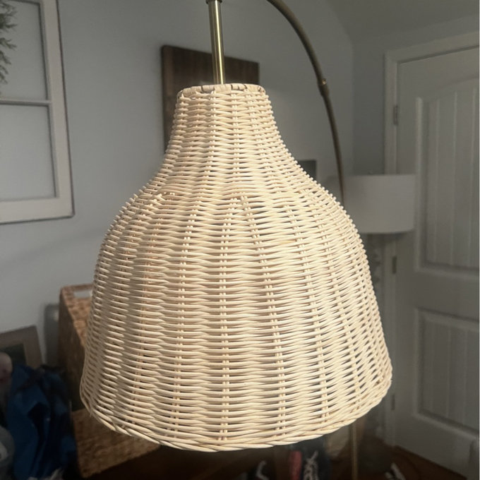 Deantrei 72.44“ Arc Rattan Floor Lamp