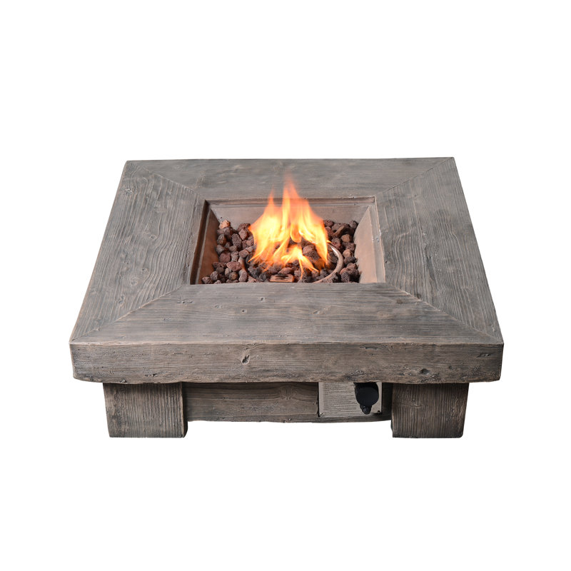 Outdoor Garden Propane Gas Fire Pit Low Table Burner Patio Furniture Heater with LavaRocks & Cover