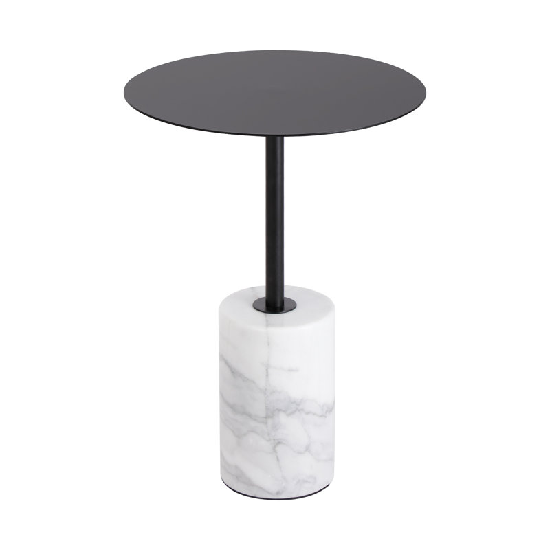 Jaiquez Circulo Side Table Marble Base, Satin Black