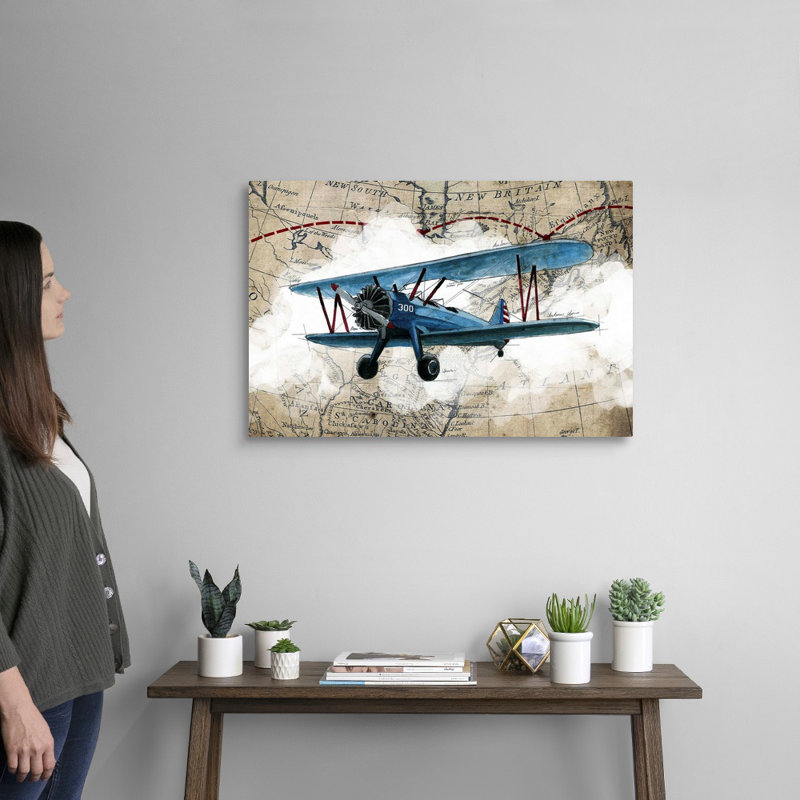 " Biplane 1 ", Wrapped Canvas, 20" H x 30" W x 1.25" D