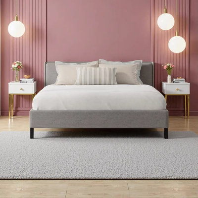 Base de lit tapissier noire et grise avec assemblage sans outil