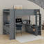 Lit mezzanine avec bureau Gaming, tablettes multi-rangements, DEL et station de charge-1371082913