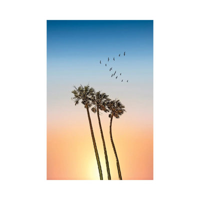 Palm Trees At Sunset by Melanie Viola - Wrapped Canvas Print