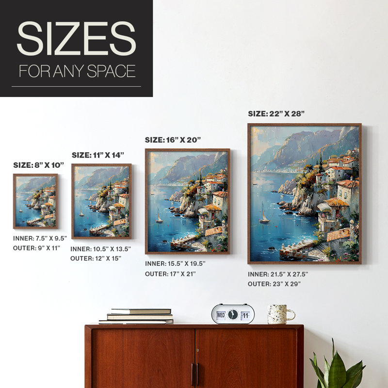 NAUTICAL Series DLXI, reproduction encadrée - bois massif, H 11 po x l 9 po, Noyer