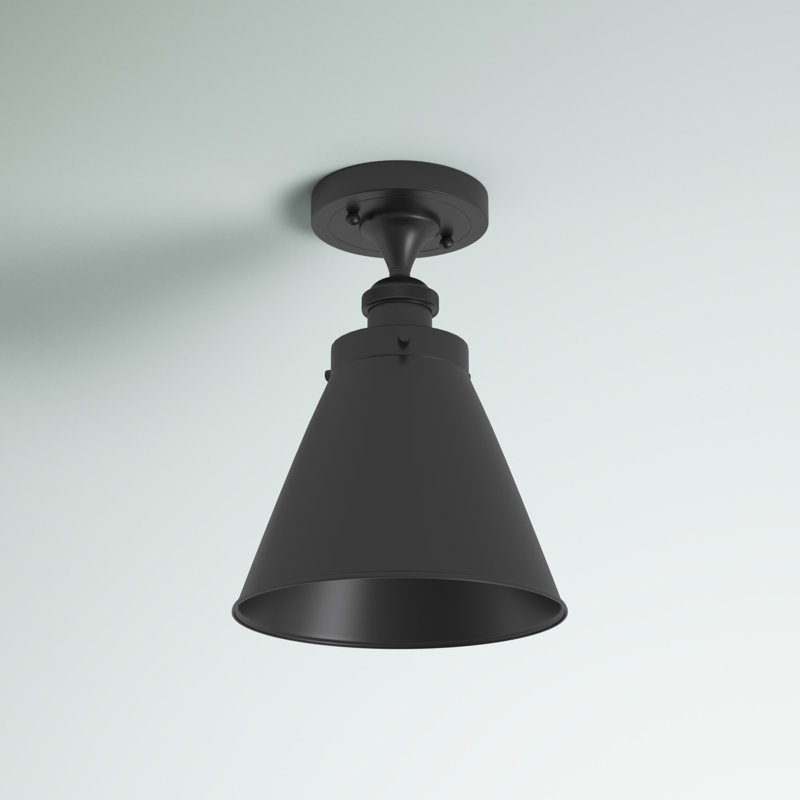 Plafonnier semi-encastré 7 po Donovan, Noir mat, Ampoule non incluse