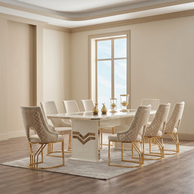 Ensemble de salle à manger Valencia Modern Glam