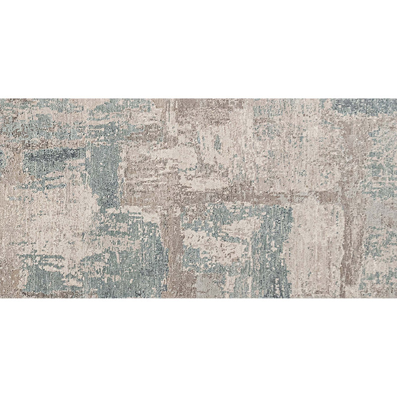 Hand Knotted Area Rug in Blue And Silver