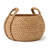 Cole and Grey Seagrass Handmade Woven Brown Decorative and Functional Storage Basket with Braided Handles