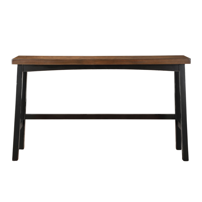 Bar Stool Set Solid Wood 4-Piece Black