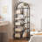 81.7'' H Bookshelf, 6-Tier Arched Bookcase, Geometric Open Storage Shelf-107234084