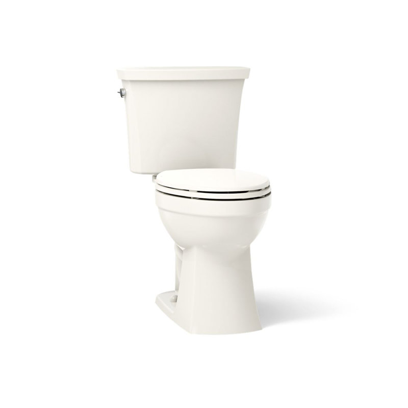 Kelston Comfort Height Two-Piece Elongated 1.28 Gpf Toilet With Left-Hand Trip Lever, Biscuit, Left-Hand