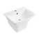 Carre Glossy White Ceramic Rectangular Wall Mount Bathroom Sink with Overflow