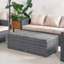 Grey Pe Rattan Modular Garden Sofa Set With Waterproof Storage, Powder-coated Iron Frame-1124468713