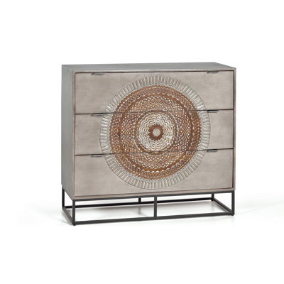 Baar Solid Wood 100 cm W Chest of 3 Drawers