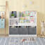 Bibliothèque et bibliothèque pour enfants, bibliothèque multifonctionnelle avec 3 tiroirs pliables en tissu-1865121492