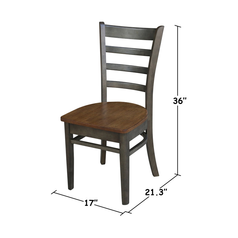 Echols Extendable Solid Wood Dining Set, Hickory/Washed Coal, 5