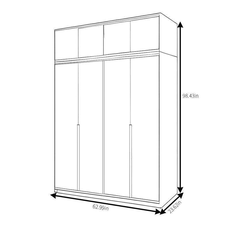Woodlynne, H 98,43 po x l 62,99 po x P 23,62 po