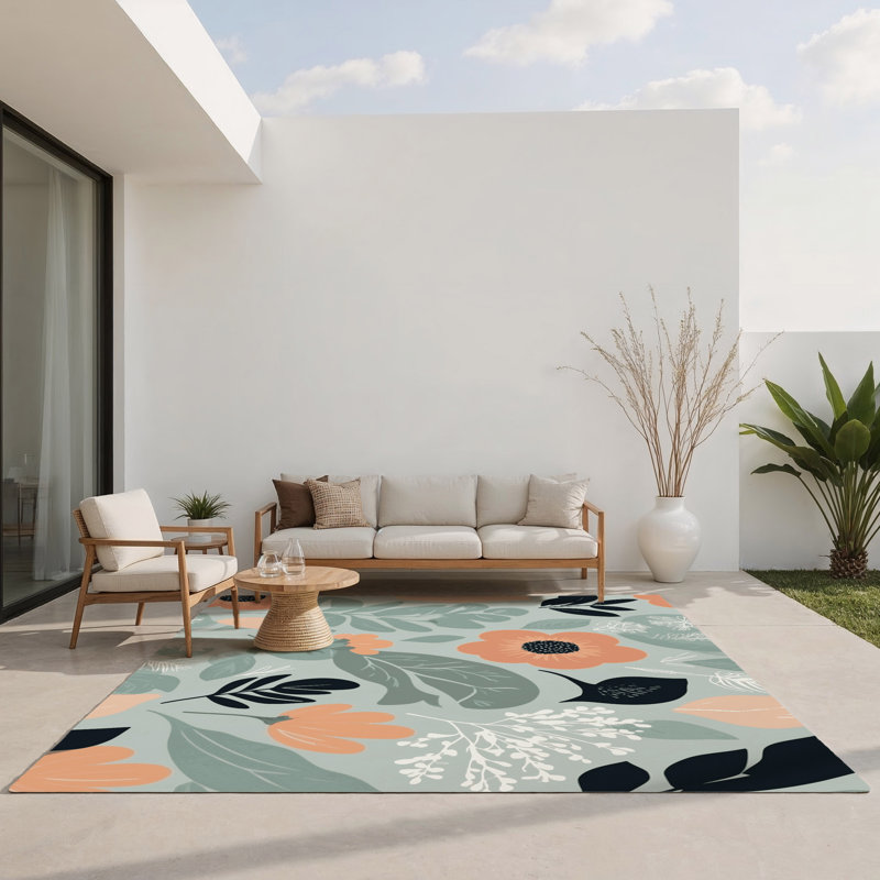Olive Grove Indoor And Outdoor Area Rug, Rectangle 4' x 6'