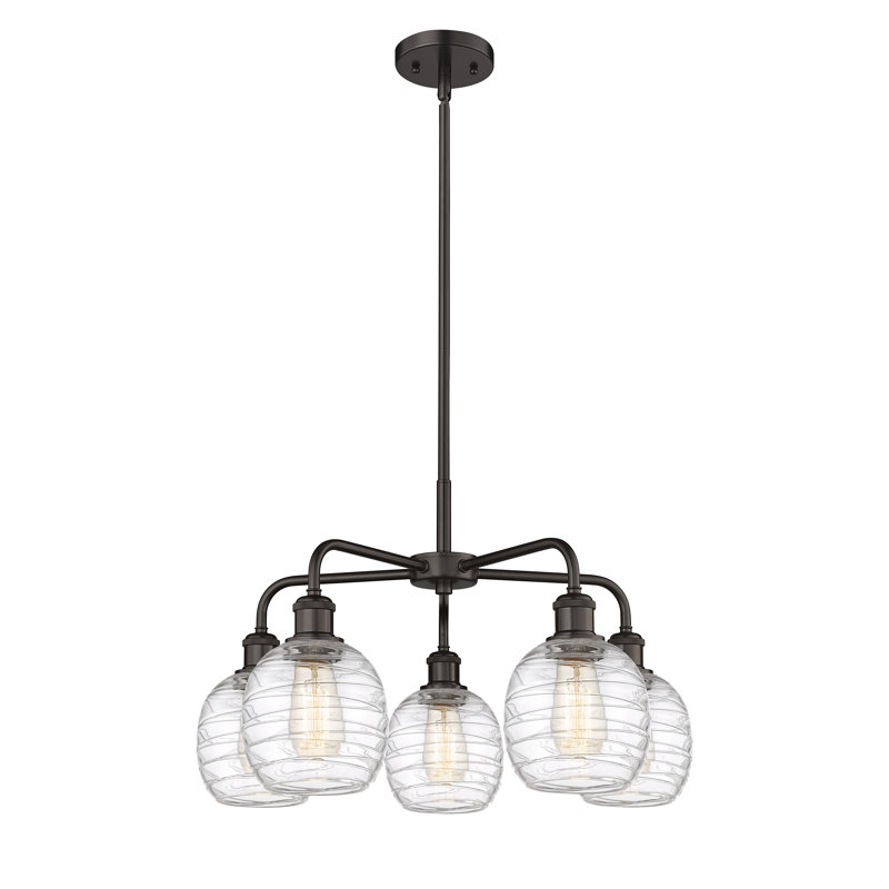 Lustre sphérique à 5 lumières Alve, Bronze huilé