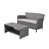 Structure grise / coussins argent est en rupture de stock