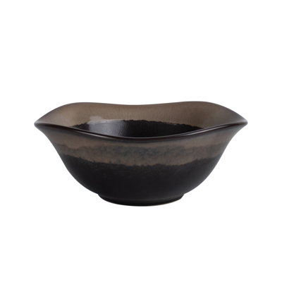 CAC China Venus Soup / Bol à salade minuit noir / beige désert 50 oz 9 po