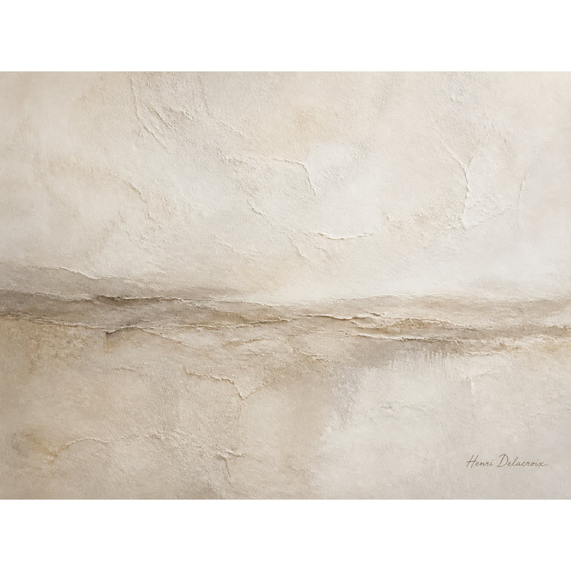 «Dune Horizon - Warm Beige Abstract Landscape», estampe numérique sur toile tendue, 24"H x 36"W x 1.5"D