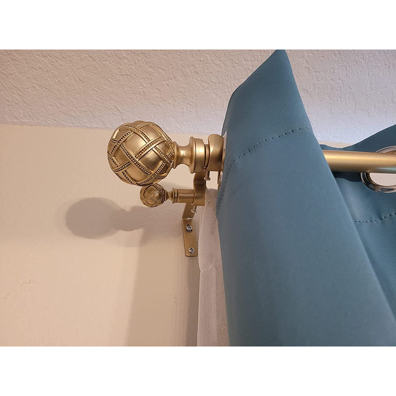 Deanda Adjustable Double Curtain Pole, 213cm - 304cm, Gold