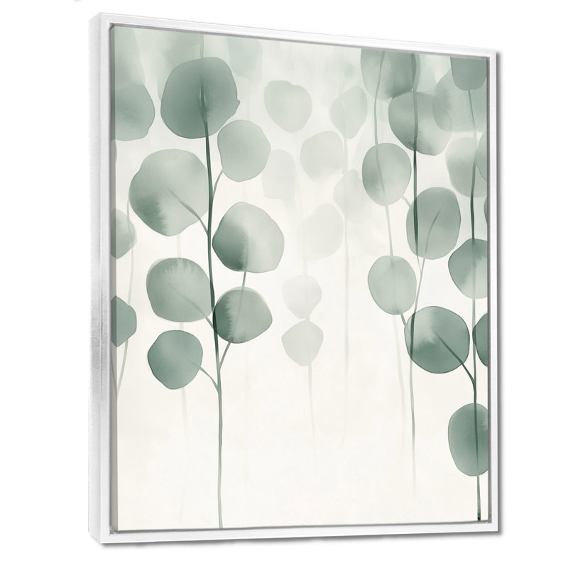 Art mural feuille minimaliste, toile botanique apaisante, Billancourt, Cadre flottant blanc, H 32 po x l 24 po