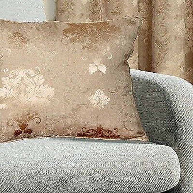 Virgina Floral Square Throw Pillow Cover, Gold, 56cm H x 56cm W