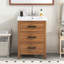 Meuble-lavabo sur pied 24 po avec lavabo en céramique, meuble-lavabo moderne avec 3 tiroirs et meuble-lavabo autoportant avec lavabo simple (identique à SW000108AAP)