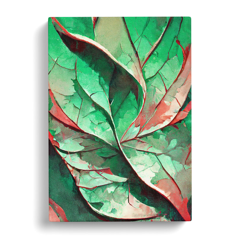 Abstract Leaf No.1 - Wall Art, Wrapped Canvas, 50cm H x 35cm W, No Matte