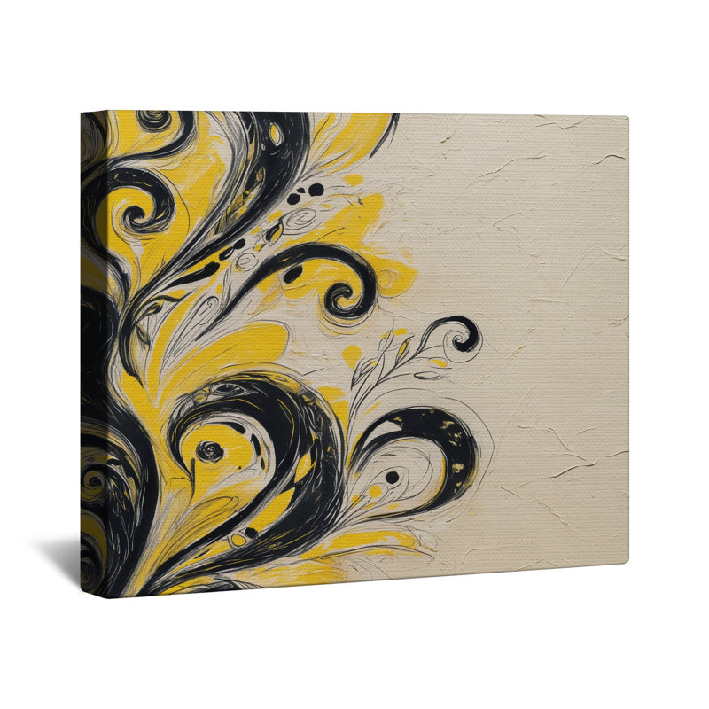 Toile abstraite à motif floral sur toile, 32 x 32 pouces